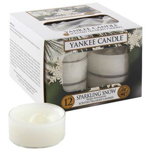 Set 12 lumânări parfumate Yankee Candle Sparkling Snow, timp de ardere 4 - 6 ore