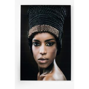 Tablou pe sticlă Kare Design Royal Headdress Face, 100 x 150 cm