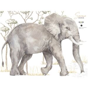 Autocolant de perete Dekornik, 87 x 65 cm, elefant