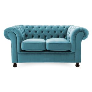 Canapea cu 2 locuri Vivonita Chesterfield, bleu