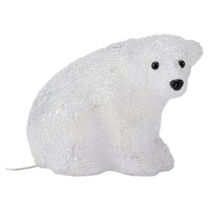 [in.tec]® Urs polar Figurina Craciun, 30 x 17 x 21 cm, acril, alb transparent , cu 32 LED