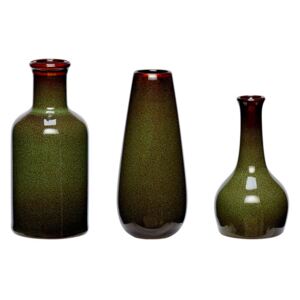 Set 3 vaze din ceramică Hübsch Frej, verde