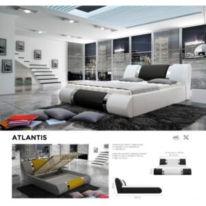 Cadru pat tapitat ATLANTIS pentru saltea 180x200 cm, cadru din lemn masiv, multicolor, 239x195x83 cm lxAxh