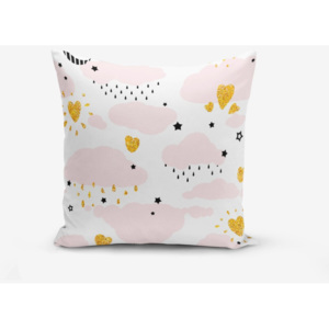 Față de pernă cu amestec din bumbac Minimalist Cushion Covers Pink Clouds Modern, 45 x 45 cm