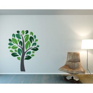 Tree III. - autocolant de perete Gri și verde 50 x 70 cm