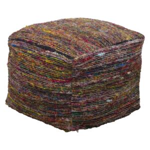 Taburet tapitat cu stofa Madagascar Square Multicolor, l50xA50xH40 cm