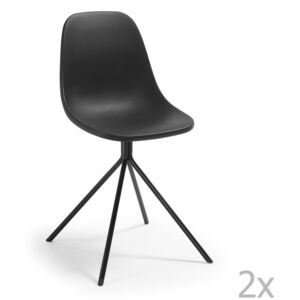 Set 2 scaune La Forma Mint, negru
