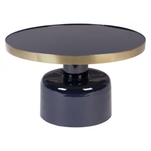 Masuta de cafea albastra din otel si fier 60 cm Glam Zuiver