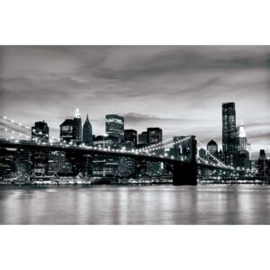 Buvu Fototapet: Brooklyn Bridge (alb-negru) - 184x254 cm