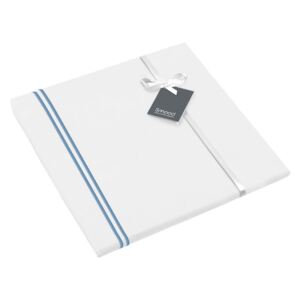 Lenjerie Smood - 135 x 200 cm + Fete de perna 80 x 80 cm - alb/albastru