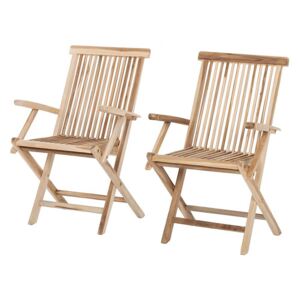 Set de 2 scaune Milford cu brate, lemn masiv