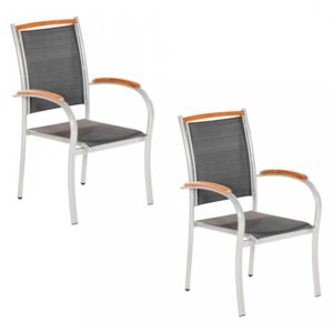 Set de 2 scaune Siena, aluminiu / textil