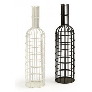 Set 2 vaze decorative din metal negru/alb 40 cm Slang La Forma