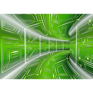 Buvu Fototapet: 3D tunel Scifi (verde) - 184x254 cm