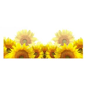Panou bucatarie, protectie plita, aragaz, antistropire, print UV model Floarea Soarelui, 60x60 cm
