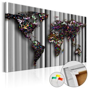 Tablou din plută - Graphite World 90x60 cm