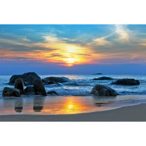 Buvu Fototapet: Răsărit de soare pe plajă - 184x254 cm