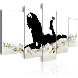 Tablou - Dívka a květiny 200x100 cm
