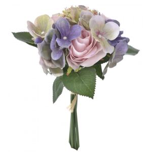 Buchet hortensie si trandafir Pink Purple 29 cm