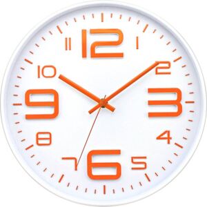 Ceas de perete: Numere portocalii - 30 cm