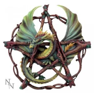 Plachetă decorativă perete Dragon în pentagramă