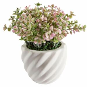 Aranjament flori artificiale ghiveci ceramica roz 8 cm x 8 cm x 14h