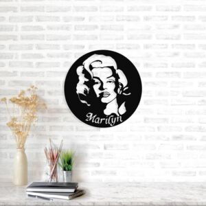 Decorațiune metalică de perete Marilyn Monroe, ⌀ 49 cm, negru