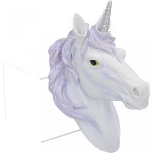 Placheta decorativa pentru perete cap de unicorn Splendoare violet 18.7 cm