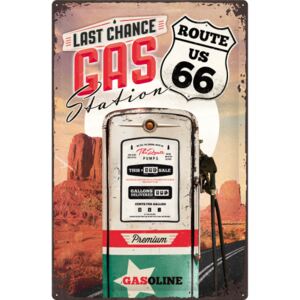 Placă metalică: Route 66 (Gas Station) - 60x40 cm