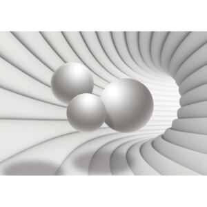 Buvu Fototapet: Tunel 3D (alb) - 104x152,5 cm