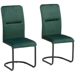 Set de 2 scaune Amabella Freja - catifea verde