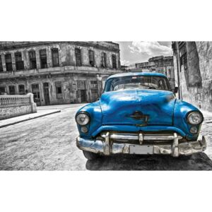 Buvu Fototapet: Mașină americană de epocă (Albastră) - 104x152,5