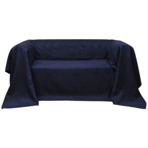 Husă din velur micro-fibră pentru canapea, 140 x 210 cm, bleumarin