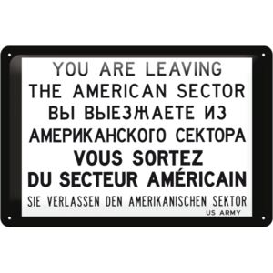 Placă metalică - You are leaving the american sector