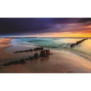 Buvu Fototapet: Apus de soare pe plajă - 184x254 cm