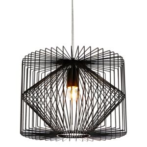[lux.pro]® Lampa suspendata design decorativ Oklahoma - Ø:26 x 35 cm, negru (1 x E27)