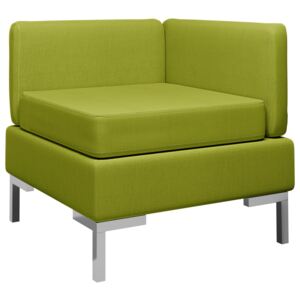 Canapea de colț modulară cu pernă, verde, material textil