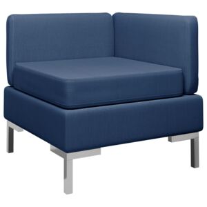 Canapea de colț modulară cu pernă, albastru, material textil