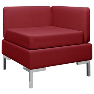 Canapea de colț modulară cu pernă, roșu vin, material textil
