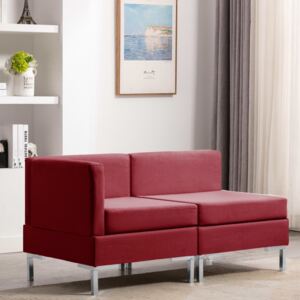 Set de canapele, 2 piese, roșu bordo, material textil
