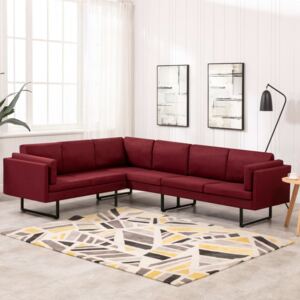 Canapea de colț, roșu vin, material textil