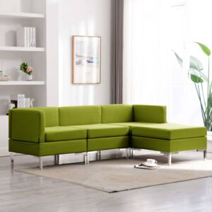 Set de canapele, 4 piese, verde, material textil