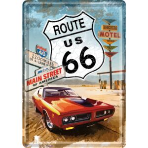 Ilustrată metalică - Route 66 (ro?u ma?ină)