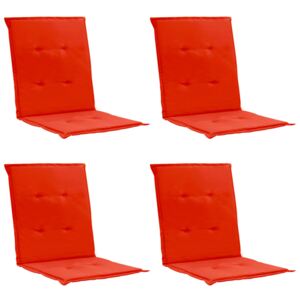 Perne scaun de grădină, 4 buc., roșu, 100 x 50 x 3 cm