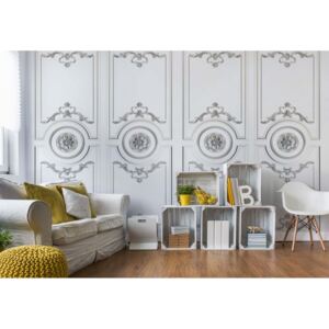 Fototapet - Luxury Wood Panneling White Vliesová tapeta - 250x104 cm