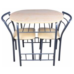 Set masa cu 2 scaune pentru bucatarie, Minimo, 53x80cm,crem