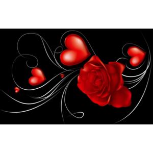Buvu Fototapet: Trandafir și inimă - 184x254 cm