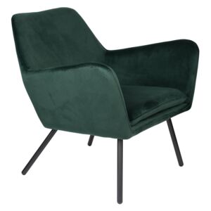 Fotoliu din catifea verde Lounge Chair Bon Velvet Green