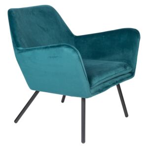 Fotoliu din catifea turcoaz Lounge Chair Bon Velvet Blue