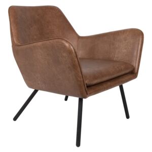 Fotoliu din piele artificiala maro Lounge Chair Bon Brown